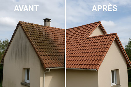 Démoussage et nettoyage de toit en tuiles mécaniques à Clermont Ferrand